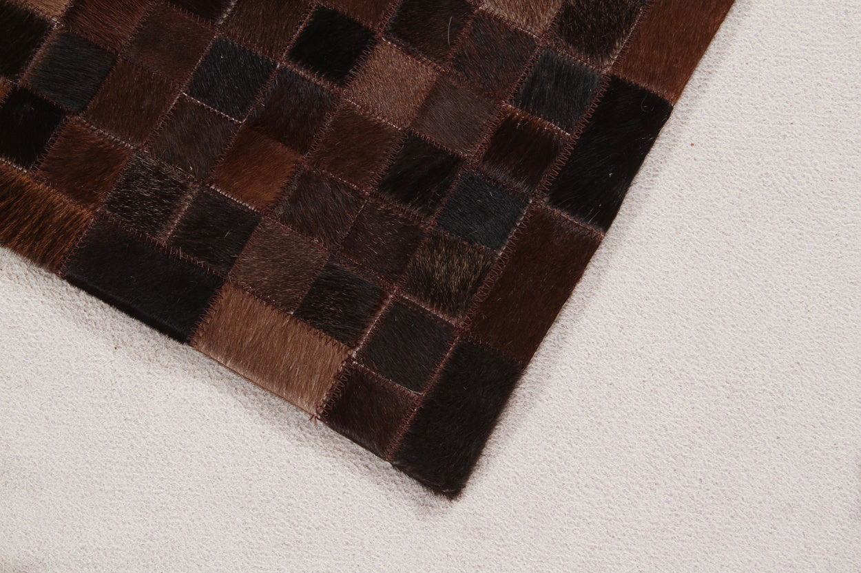 Vloerkleed Leather Mosaic Choco 230x160cm