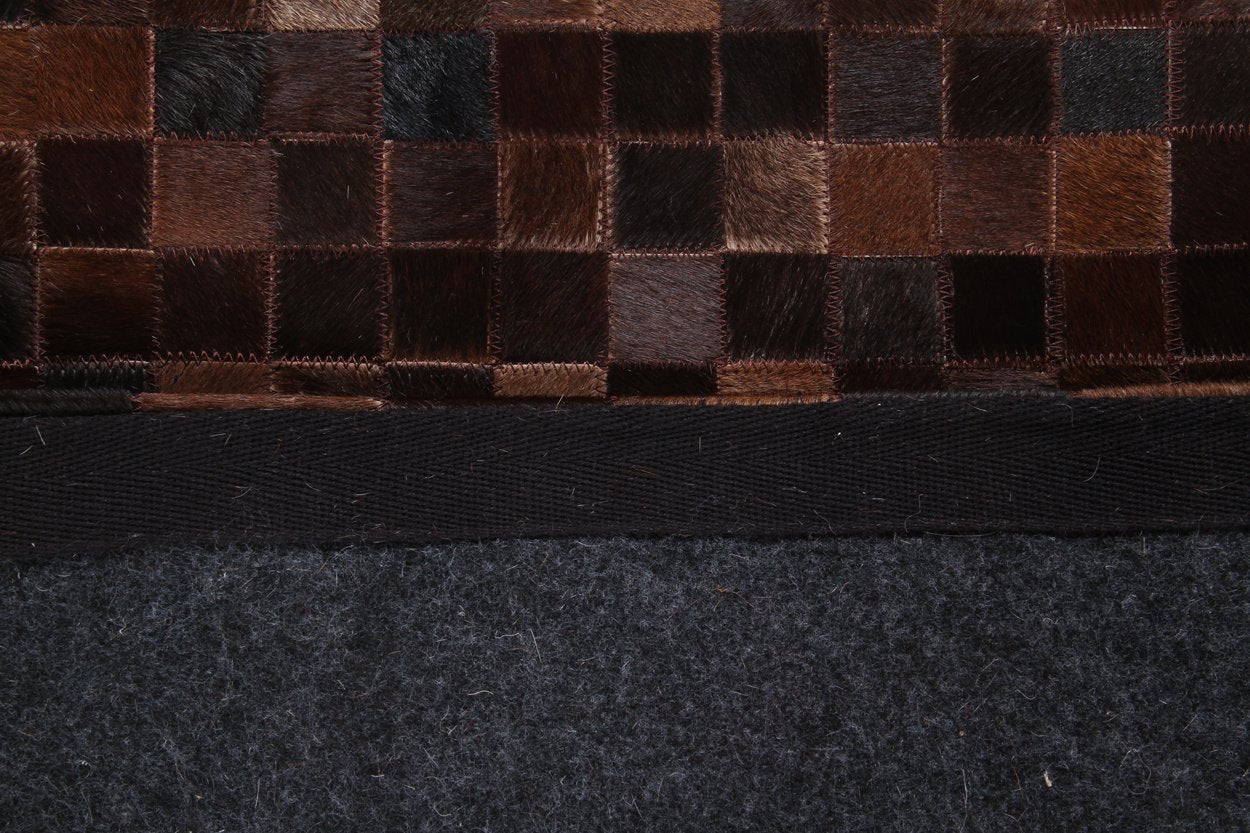 Vloerkleed Leather Mosaic Choco 230x160cm