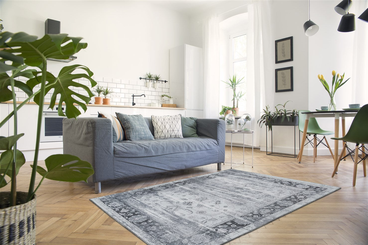 Galaxy 1200 Grau / Blau 170cm x 240cm