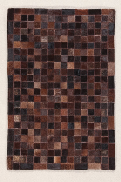 Vloerkleed Leather Mosaic Choco 230x160cm