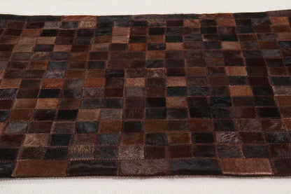 Vloerkleed Leather Mosaic Choco 230x160cm