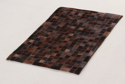 Vloerkleed Leather Mosaic Choco 230x160cm