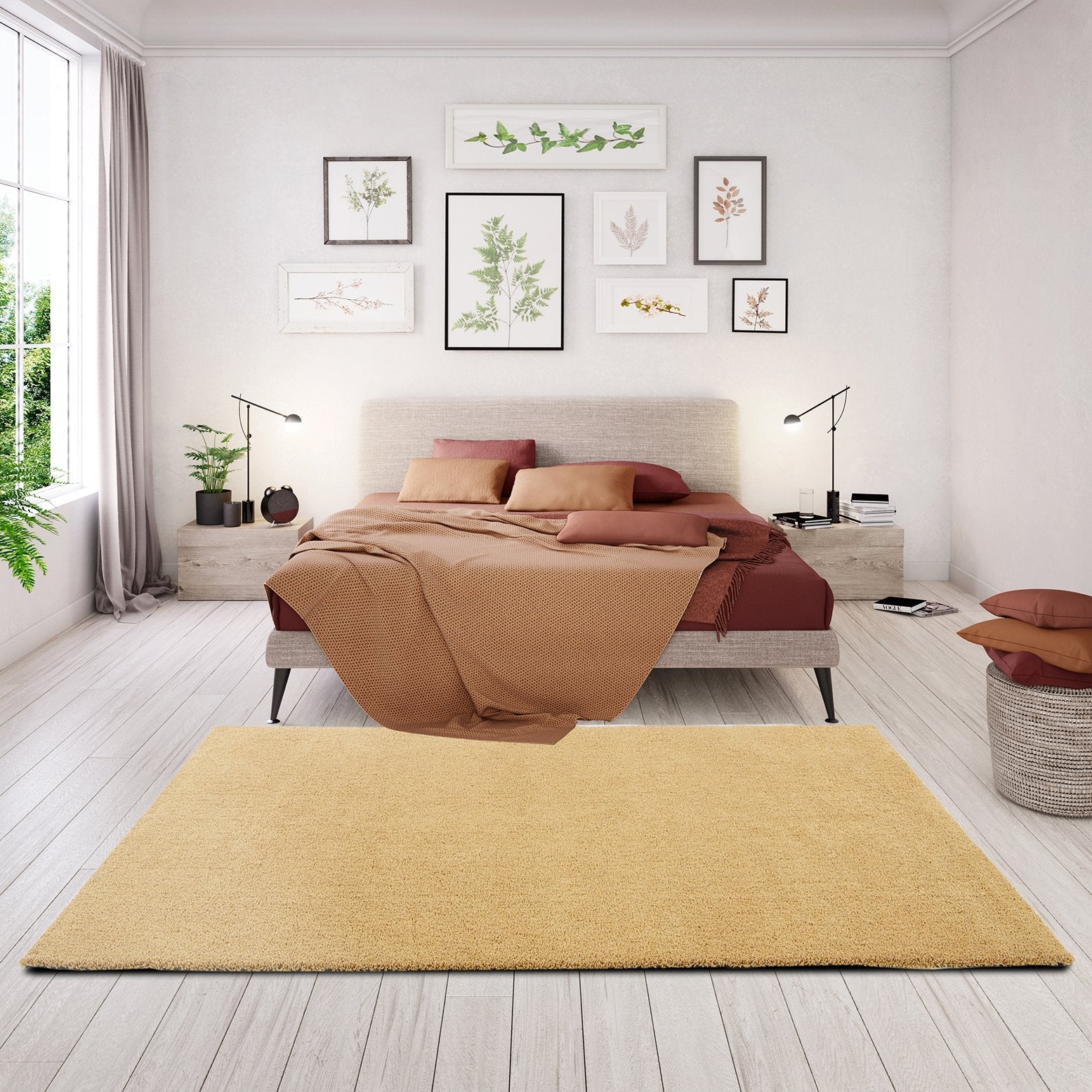 Vloerkleed Ibiza goud 200x290cm