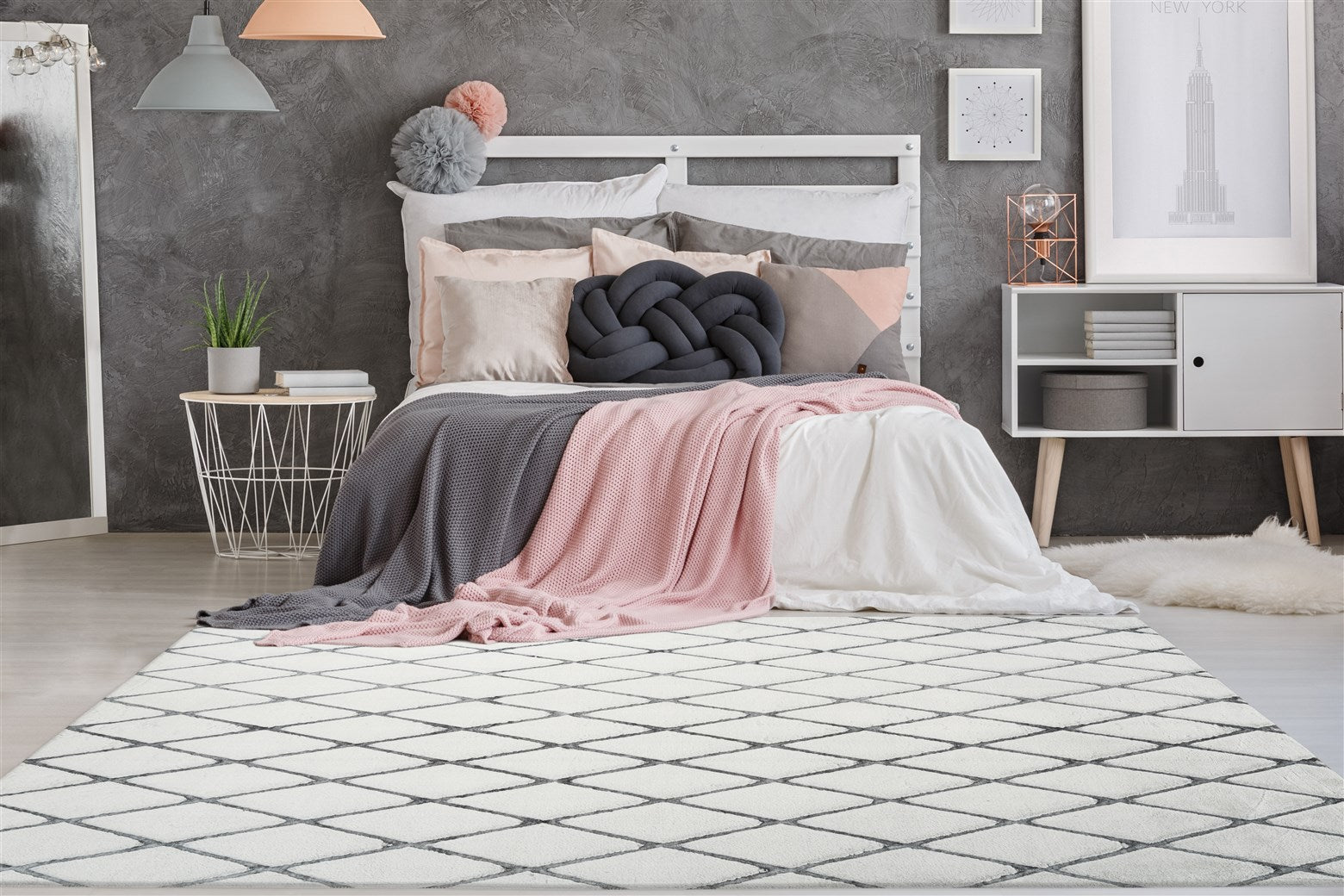 Vivica 200 Weiß / Anthrazit 160cm x 230cm
