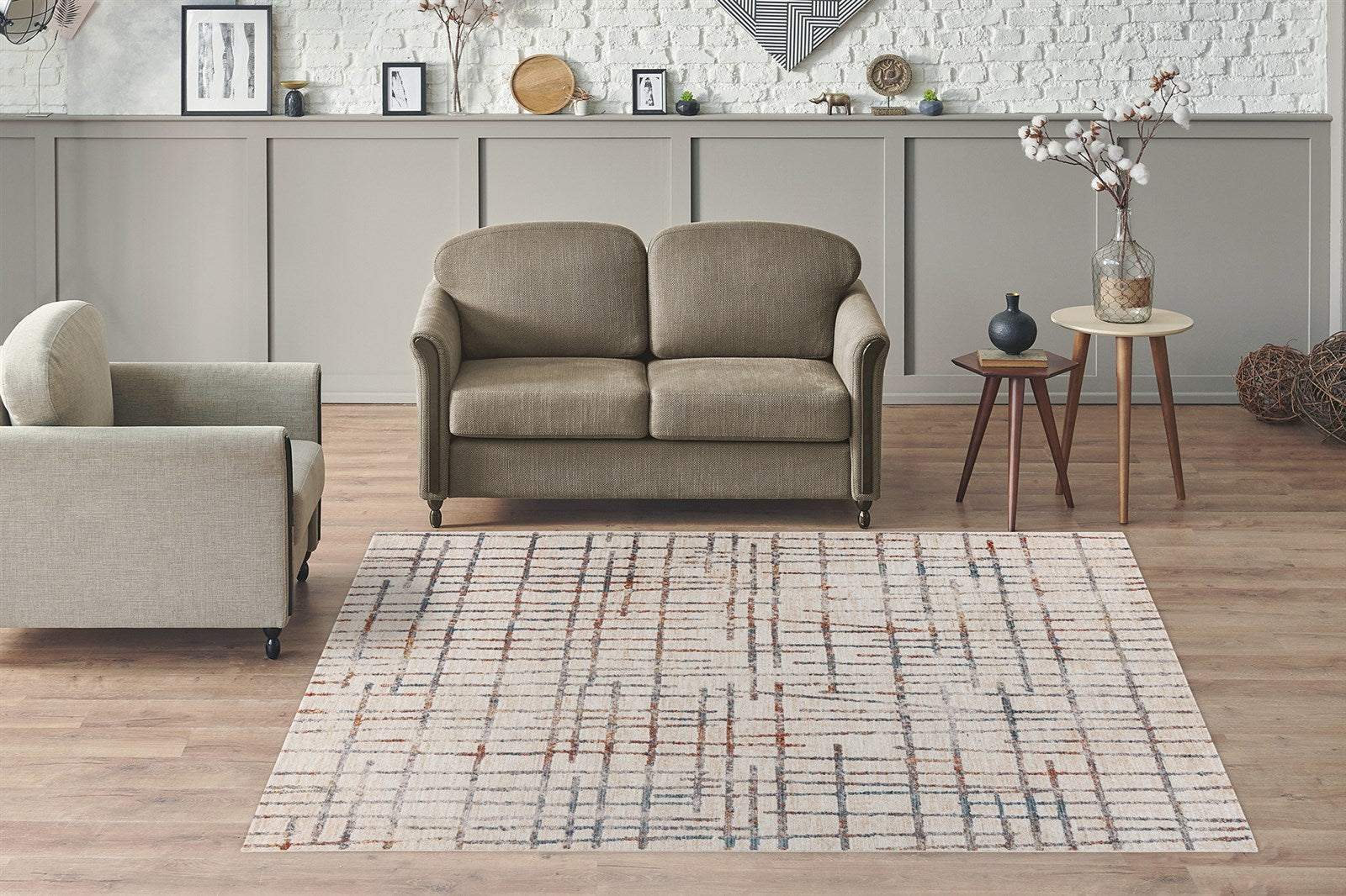 Jaka 200 Crème / Multi 160cm x 230cm